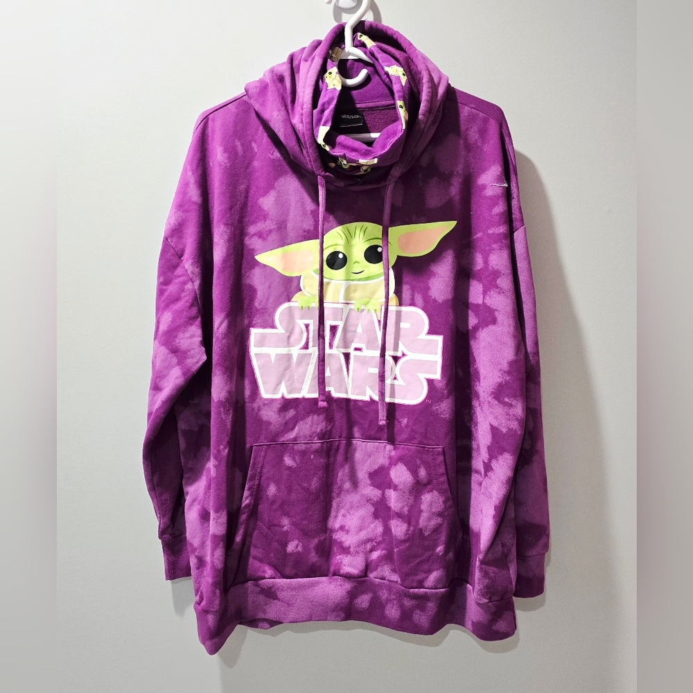 Star Wars Women's Purple Hoodie with Grogu Graphic Size 3X